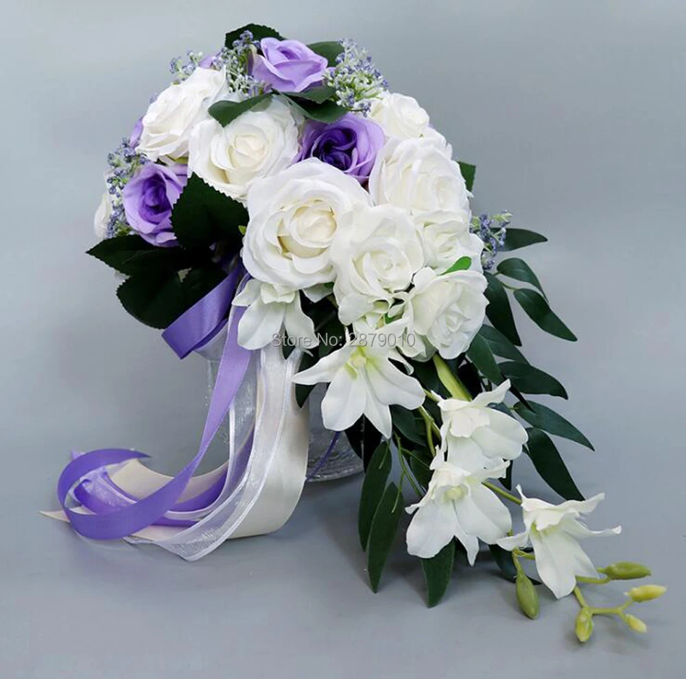 Wedding Bride Water Droplet Holding Flowers European Holiday White Simulation Of The Rose Bouquet Hand Realistic Multicolor |