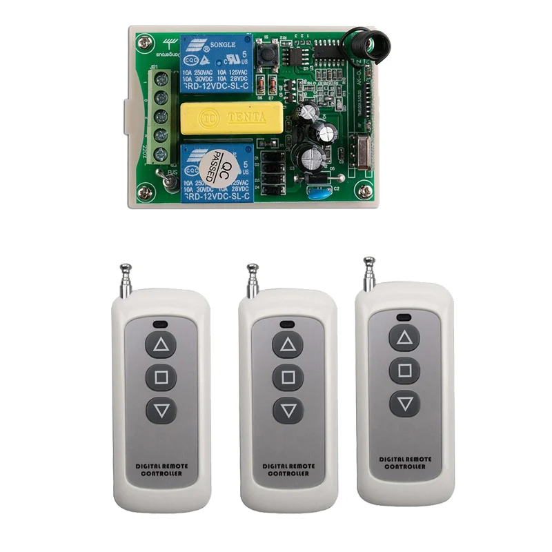 Универсальный AC 220V 2CH RF беспроводной пульт дистанционного управления передатчик