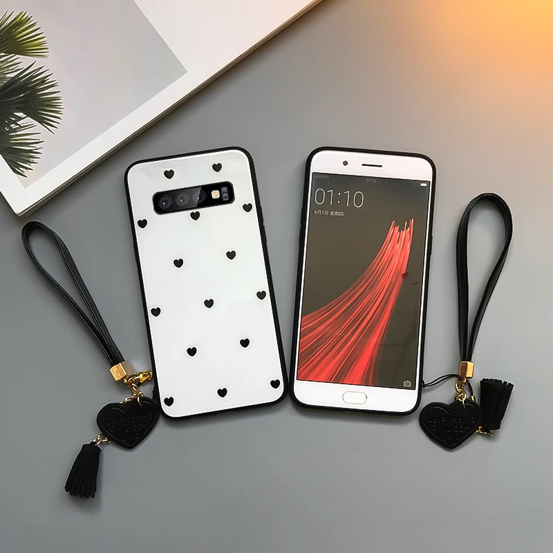 Стеклянный чехол BONVAN для Samsung Galaxy S8 S9 S10 Plus S10e жесткий с любовным сердцем и