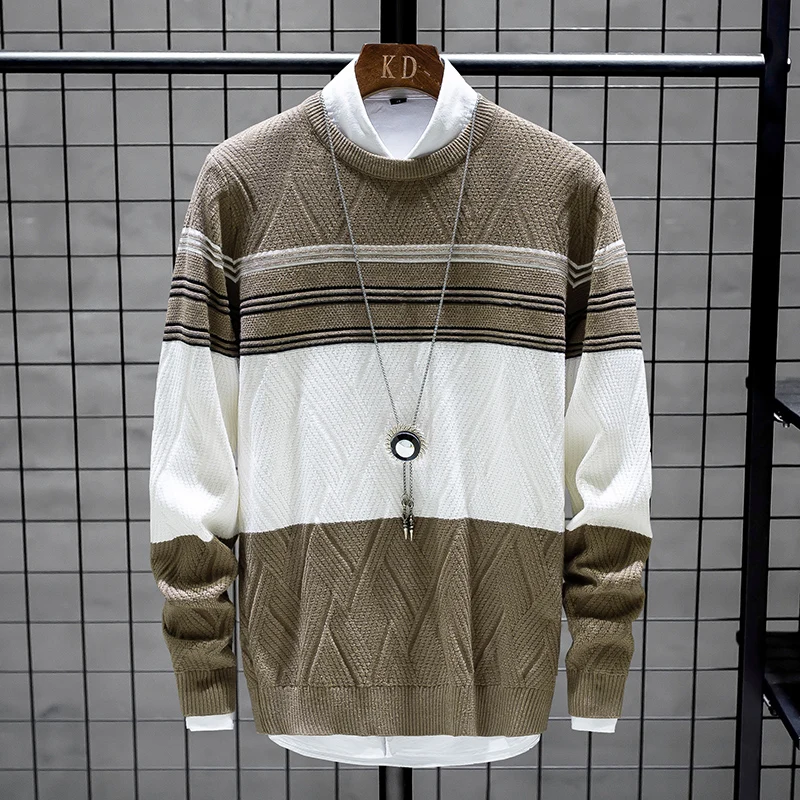 

Men's sweater 2019 New Spring Autumn Fashion Casual Sweater O-Neck Slim Fit Knitting Men Pullover Long sleeve Sweater coat