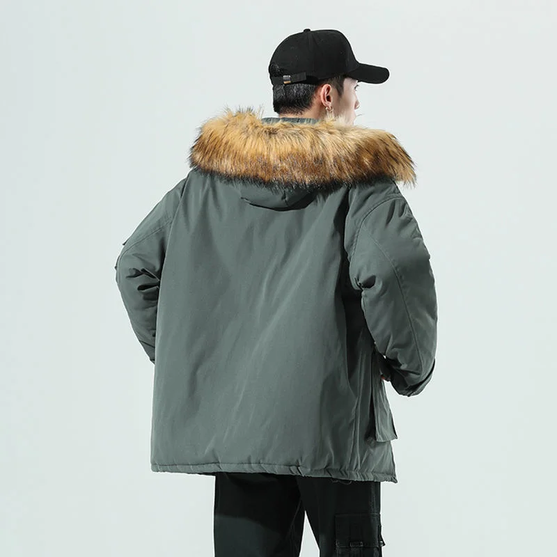 Парка мужская зимняя с х/б подкладкой капюшоном B386