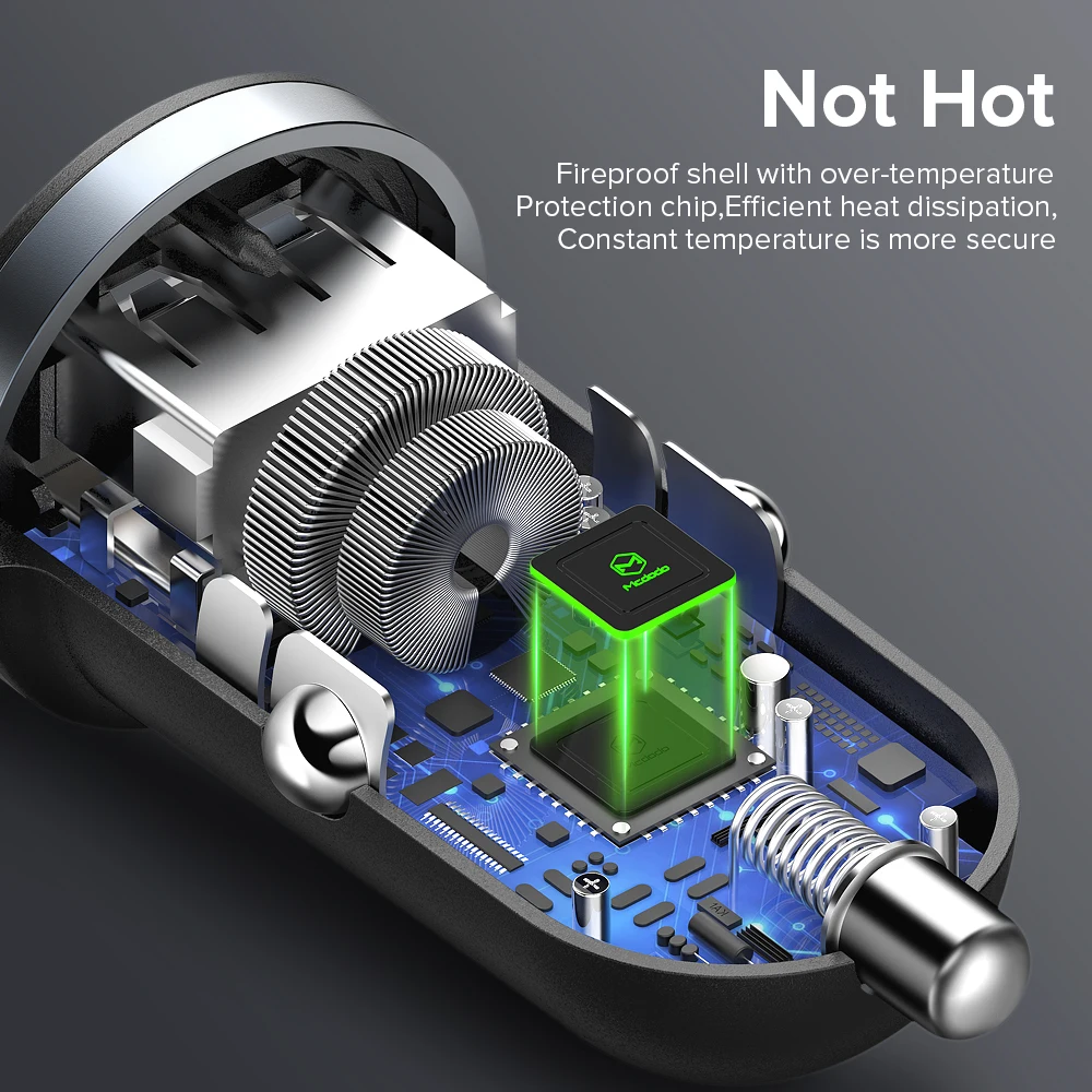 Автомобильное зарядное устройство Mcdodo 12 Вт с двумя USB портами мини для телефона