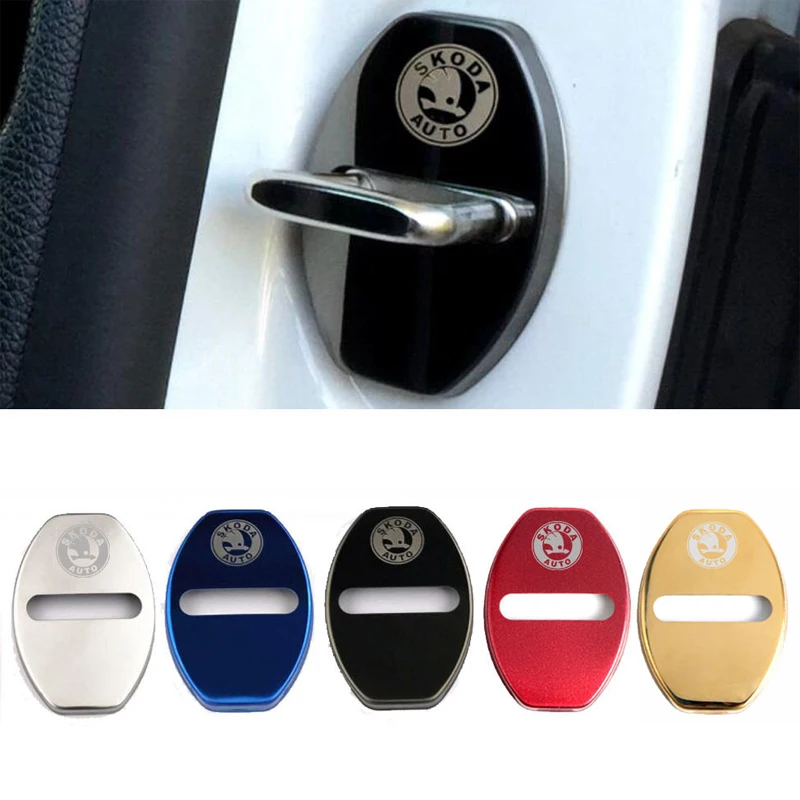 

Car Door Lock Covers Emblems Portable Metal Shell Damping Lids Suit For Skoda Octavia A5 Karoq Superb Auto Styling Accessories