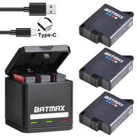 batmax battery for gopro 7 gopro 6 hero 5 gopro 8 usb triple charger box with type c port for gopro hero7 6 hero5 action camera