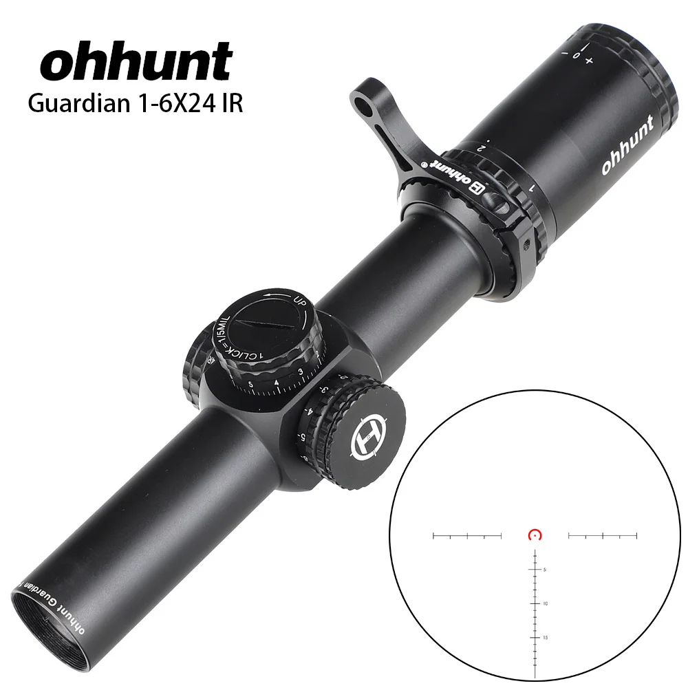 ohhunt Guardian 1-6X24 IR Hunting Riflescopes Compact Glass Etched Reticle llluminate Turrets Lock Reset Tactical Optical Sight