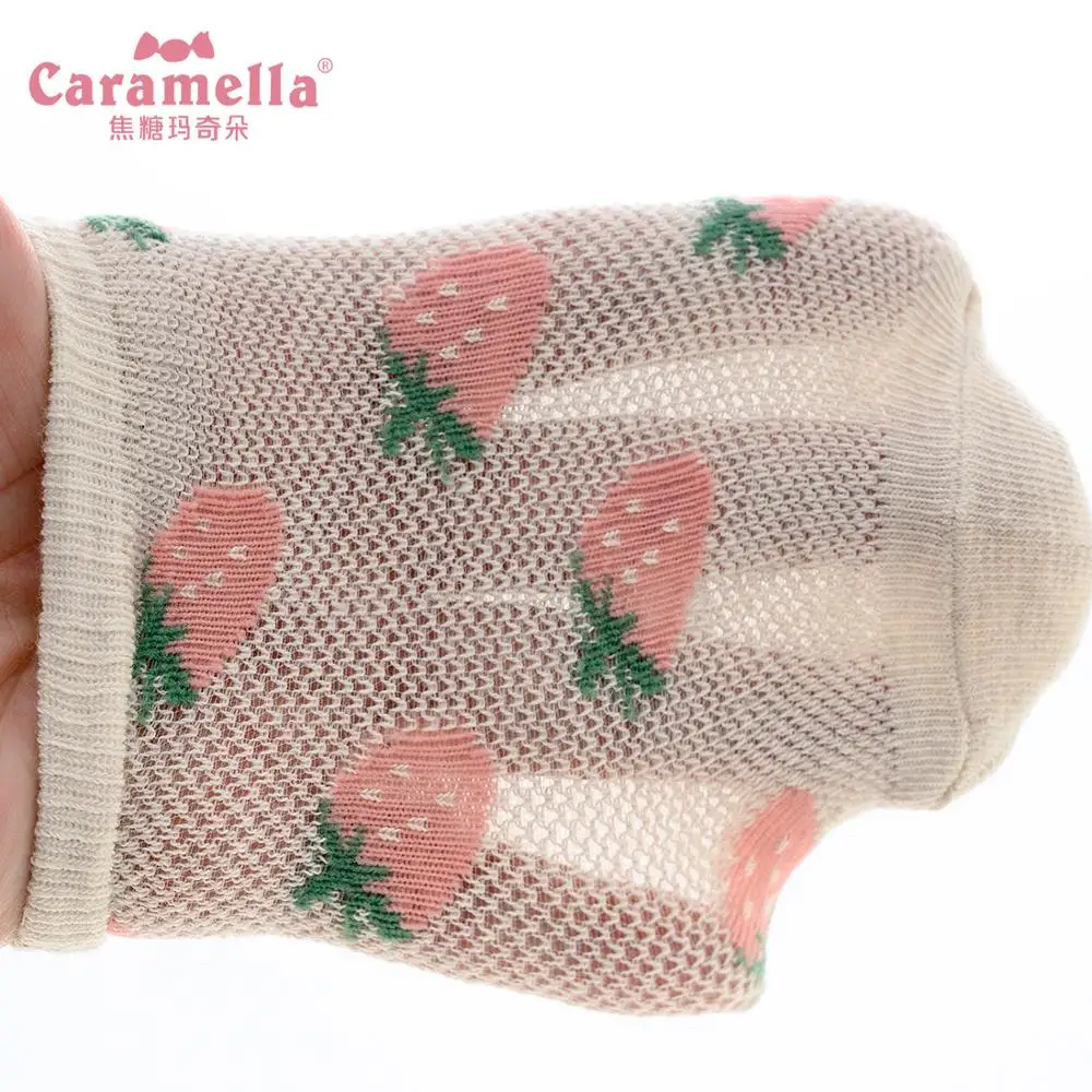 Caramella/Детские носки для девочек хлопковые дышащие сетчатые весны и лета милые с