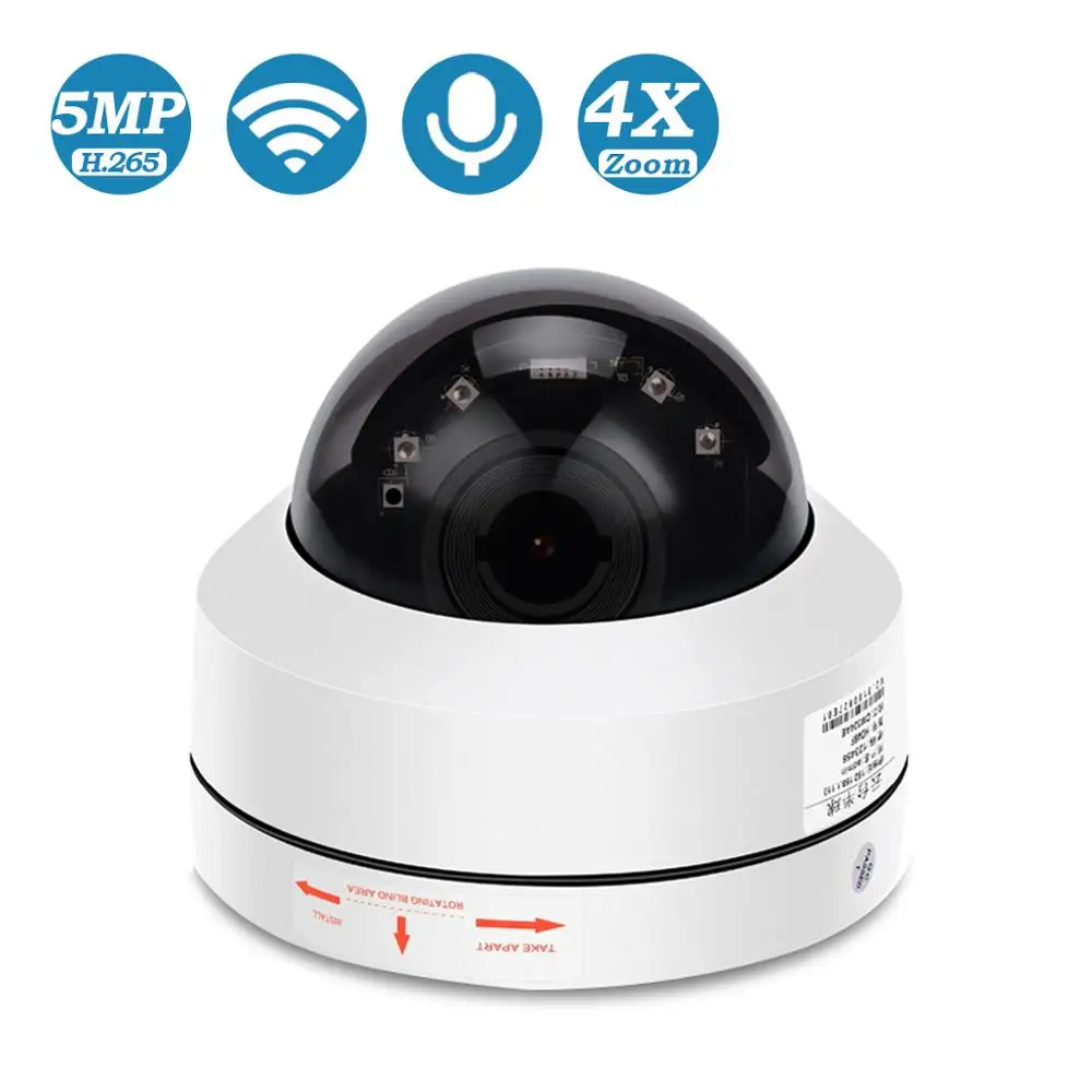 BESDER 5MP PTZ 4X оптический зум скоростная купольная IP камера 3MP 1080P Full HD P2P 40m ночное