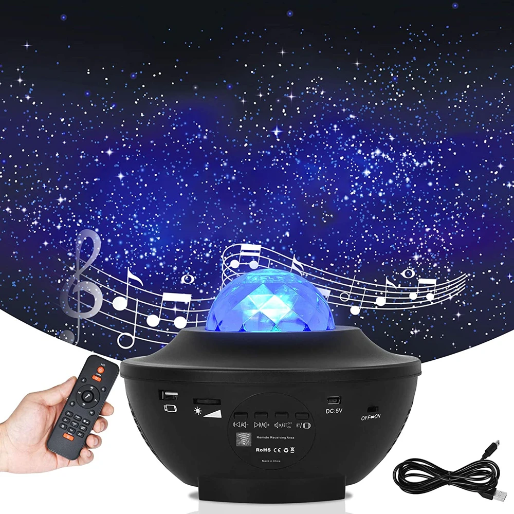 Цветной Галактический проектор звездного неба ночной USB Bluetooth музыкальный плеер