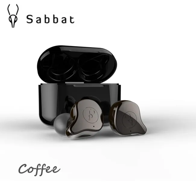 Coffee Sabbat E12 настоящие Беспроводные Bluetooth 5,0 наушники HIFI монитор шум в ухо Спортивная гарнитура Беспроводная зарядка O5 X1 E - Цвет: Coffee