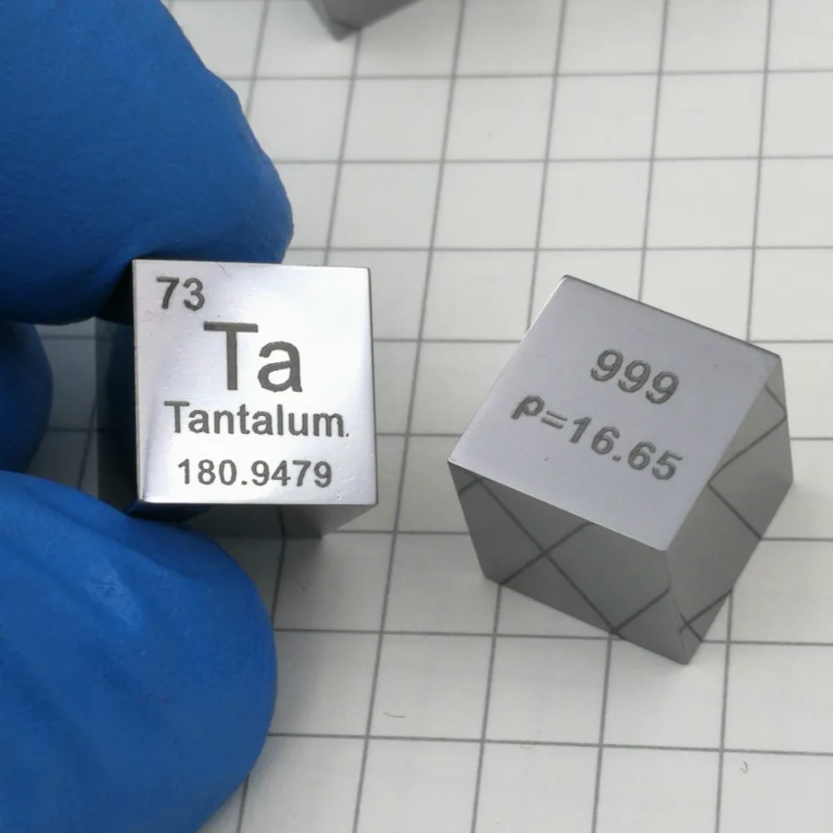 

Hot 10 X 10 X 10mm 6-Sided Mirror Polished Double-Sided Engraved Metal Tantalum Cube Periodic Table Of Elements Cube (Ta99.99%)