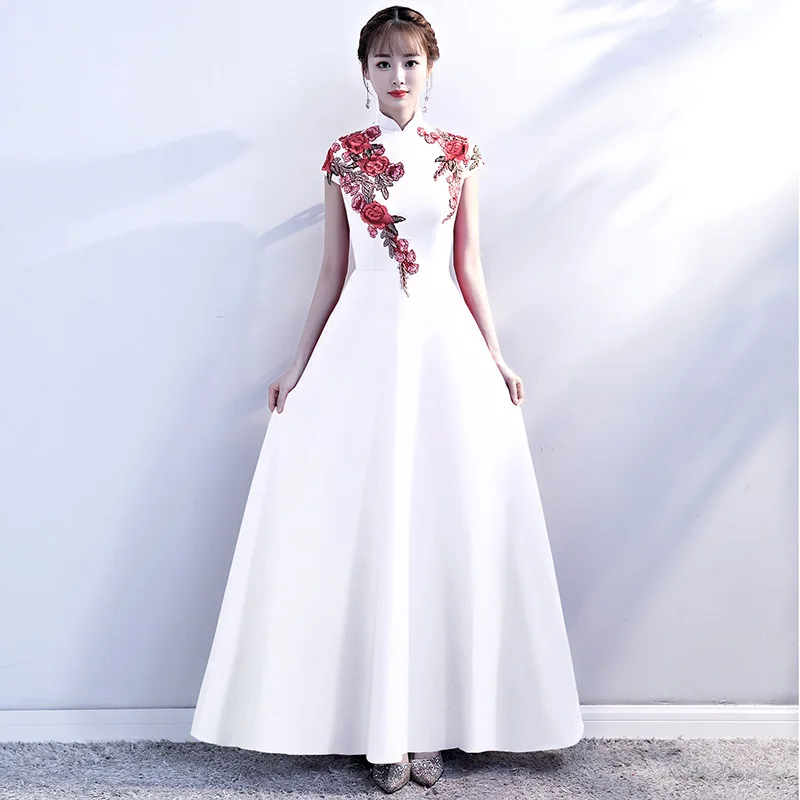 Костюм для хора новинка 2019 приталенное длинное вечернее платье в китайском стиле