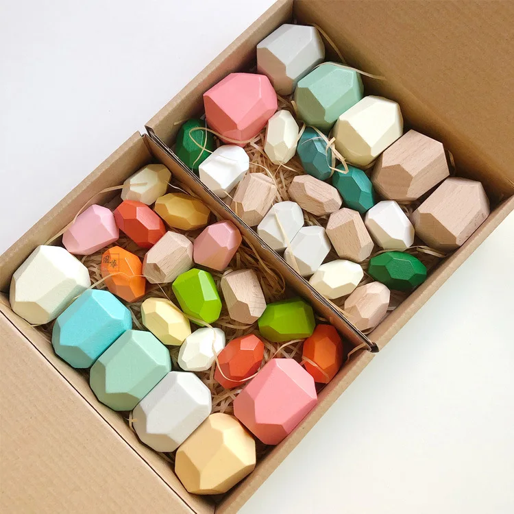 

20 шт., детский Деревянный конструктор в скандинавском стиле