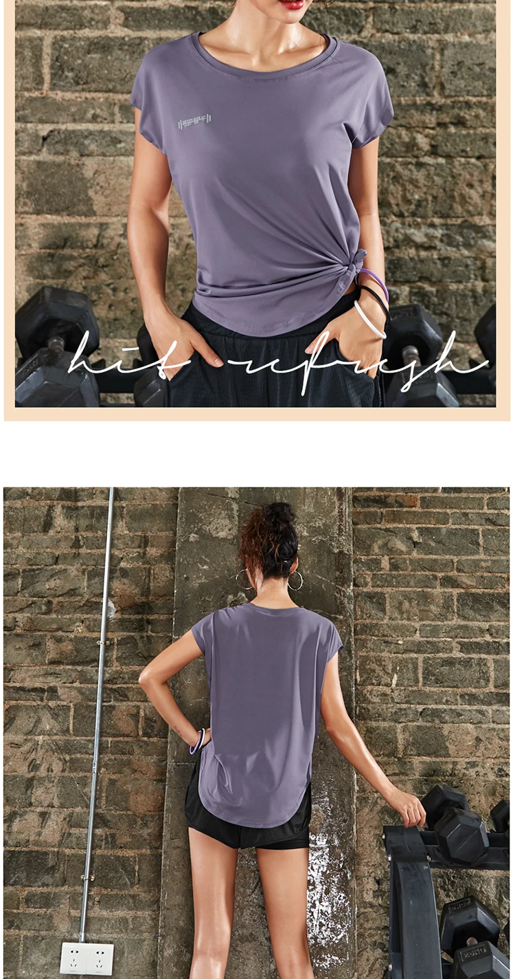 Quick Dry Stretch Slim Fit Yoga Tops Women Sport T Shirt Gym Jerseys Fitness Shirts Yoga Running Dancing Female Cloth