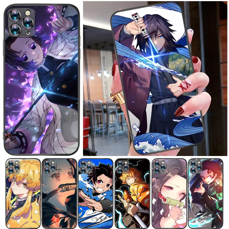 

Demon Slayer Kimetsu No Yaiba Agatsuma Zenitsu Kamado Tanjirou Kamado Nezuko Phone Case For iPhone 11 Pro MAX Funda Coque