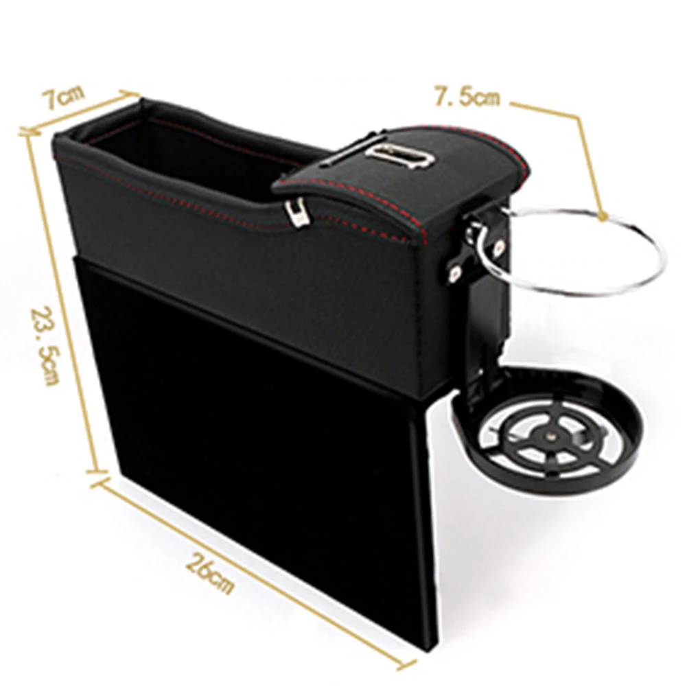 

Car Seat Crevice Gaps Pockets Faux Leather Storage Box Cup Drink Holder Organizer 2019
