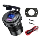 Двойное зарядное устройство USB розетка Быстрая зарядка 3.0 питание 48 Вт USB мощность выходной Вольтметр + переключатель + фото для лодок автомобильные аксессуары