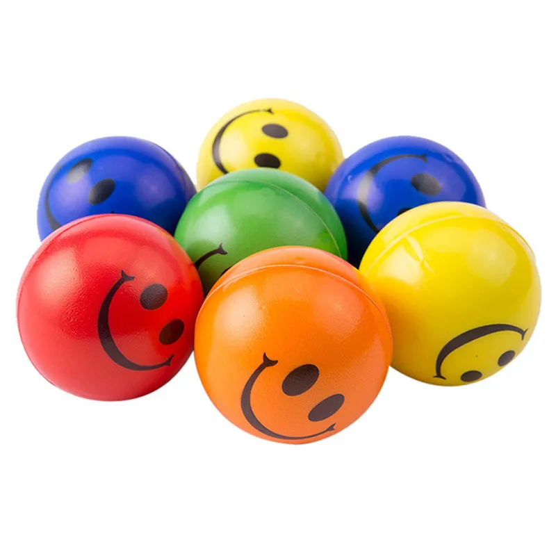 

6.3cm Smile Face Foam Ball Squeeze Stress Ball Relief Toy Hand Wrist Exercise PU Toy Balls For Children
