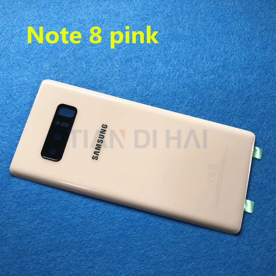Note9 8 задний Панель стеклянная задняя крышка батарейного отсека для samsung Galaxy Note 9 N960 N960F Note 8 N950 N950F N950FD Батарея двери - Цвет: Note 8 pink