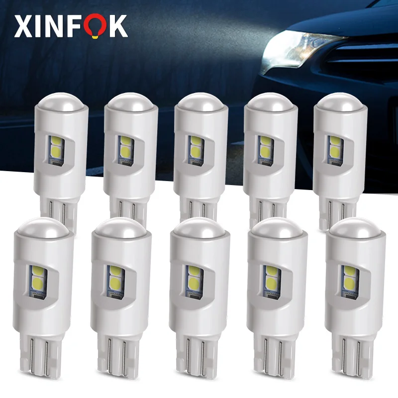 

W5W 3030 SMD Автомобильные светодиодсветодиодный лампы T10 194 168, Сменные лампы для обратной приборной панели, 12 В постоянного тока, белые керамиче...