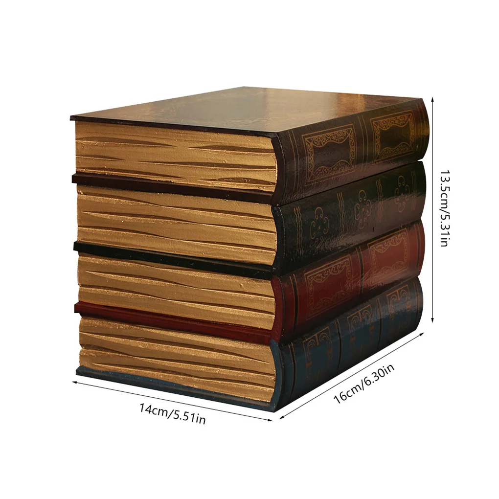 

Retro Fake Book Storage Box Ornament Simulation Book Decoration Office Sundries Organizer Photo Prop