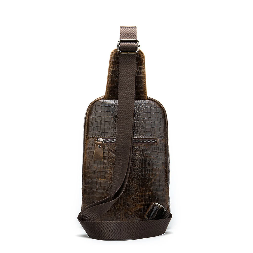 Новая мужская сумка из натуральной кожи с тиснением под крокодила модная