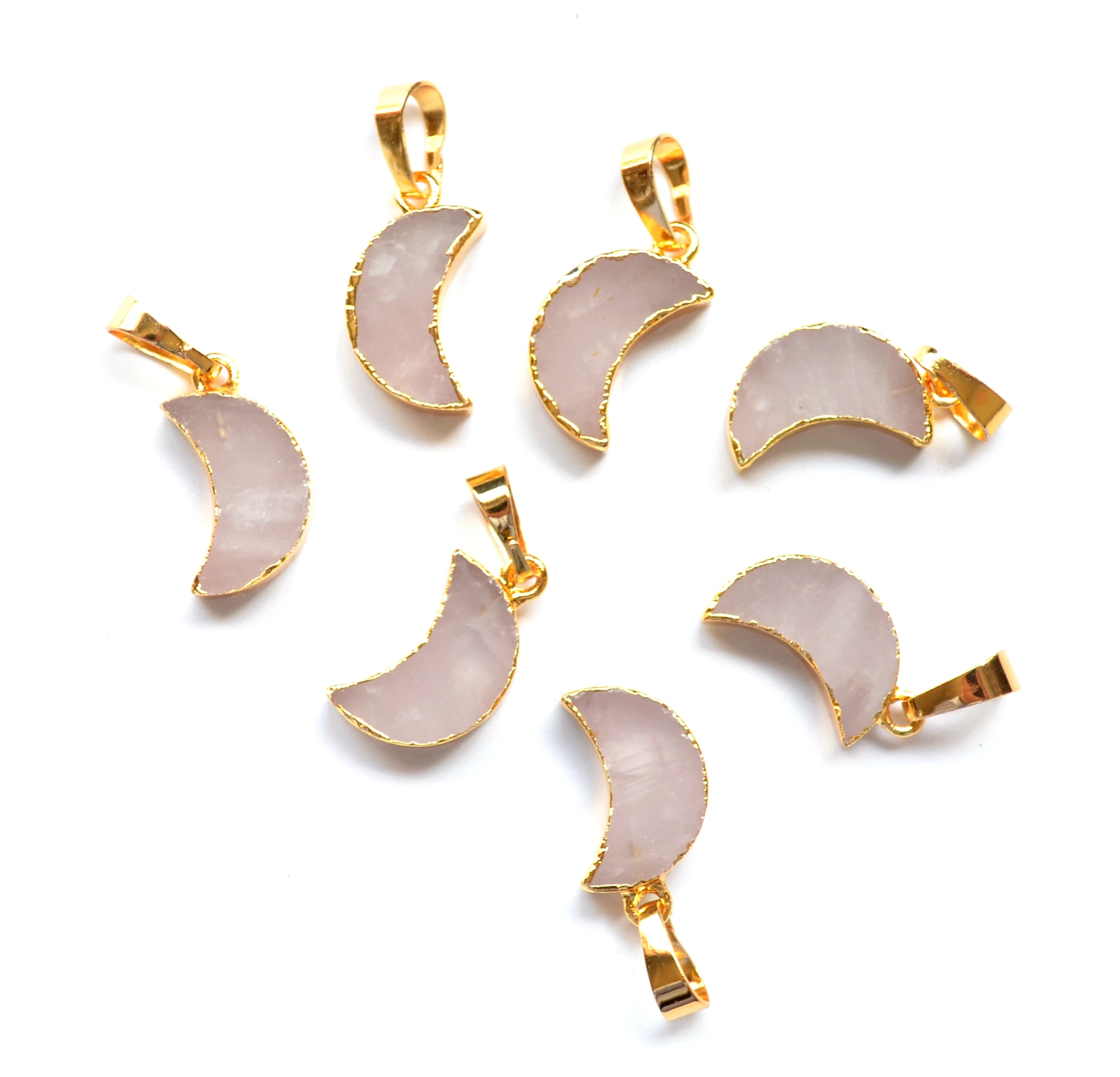 

Nature small amethysts quartz moon shape crystal agates pendant ,purple crystal moon shape pendants