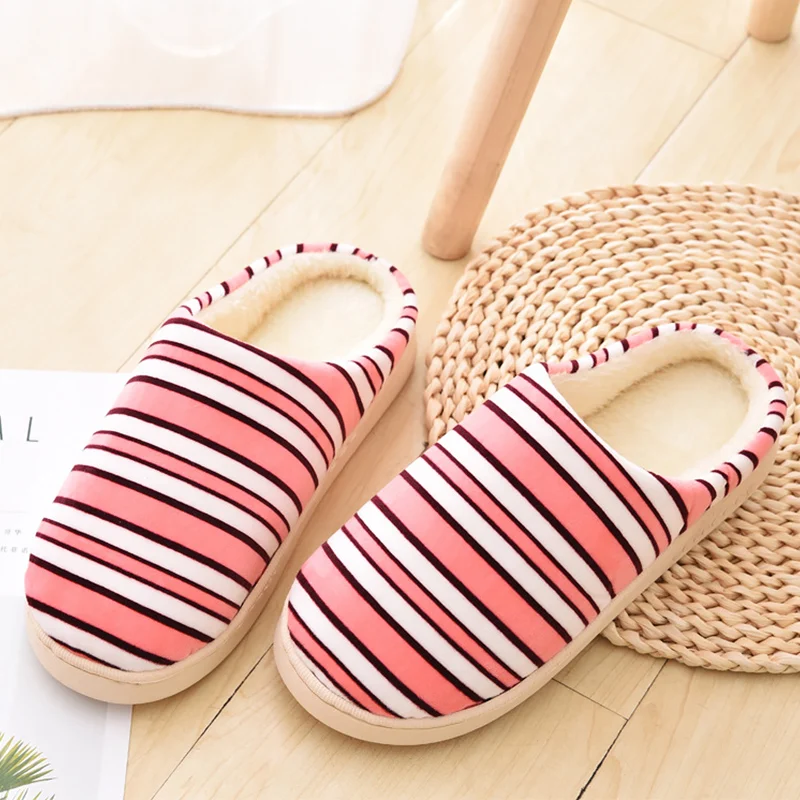 Для женщин тапочки в полоску зимние замшевые сапоги теплые Шлепанцы из