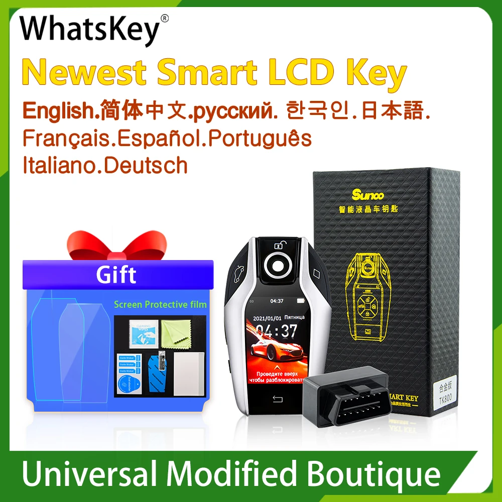 French Spanish Universal TK800 Display Key Smart LCD Screen Remote Start Keyless Entry For Peugeot/Renault/Volkswagen/Opel/BMW | Автомобили