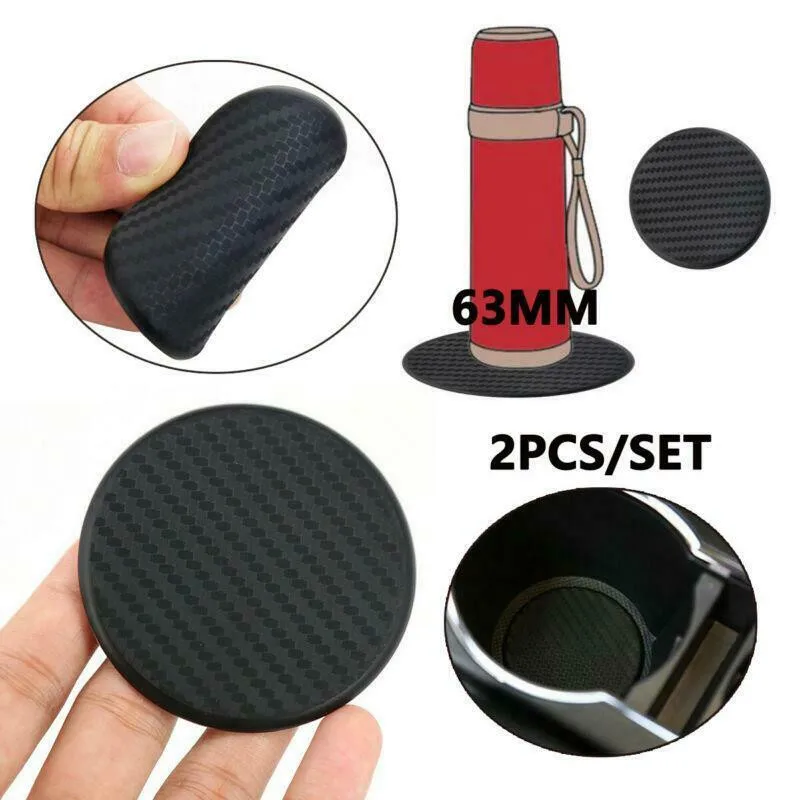 Нескользящий коврик для приборной панели из углеродного волокна 2 шт./компл. с