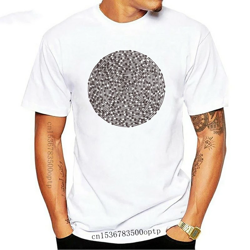 

New Inescapable Circle 100% Cotton Men Short Sleeve Tops Shirt Normal Summer/Autumn T-Shirt Father Tshirts Oversized Round Neck