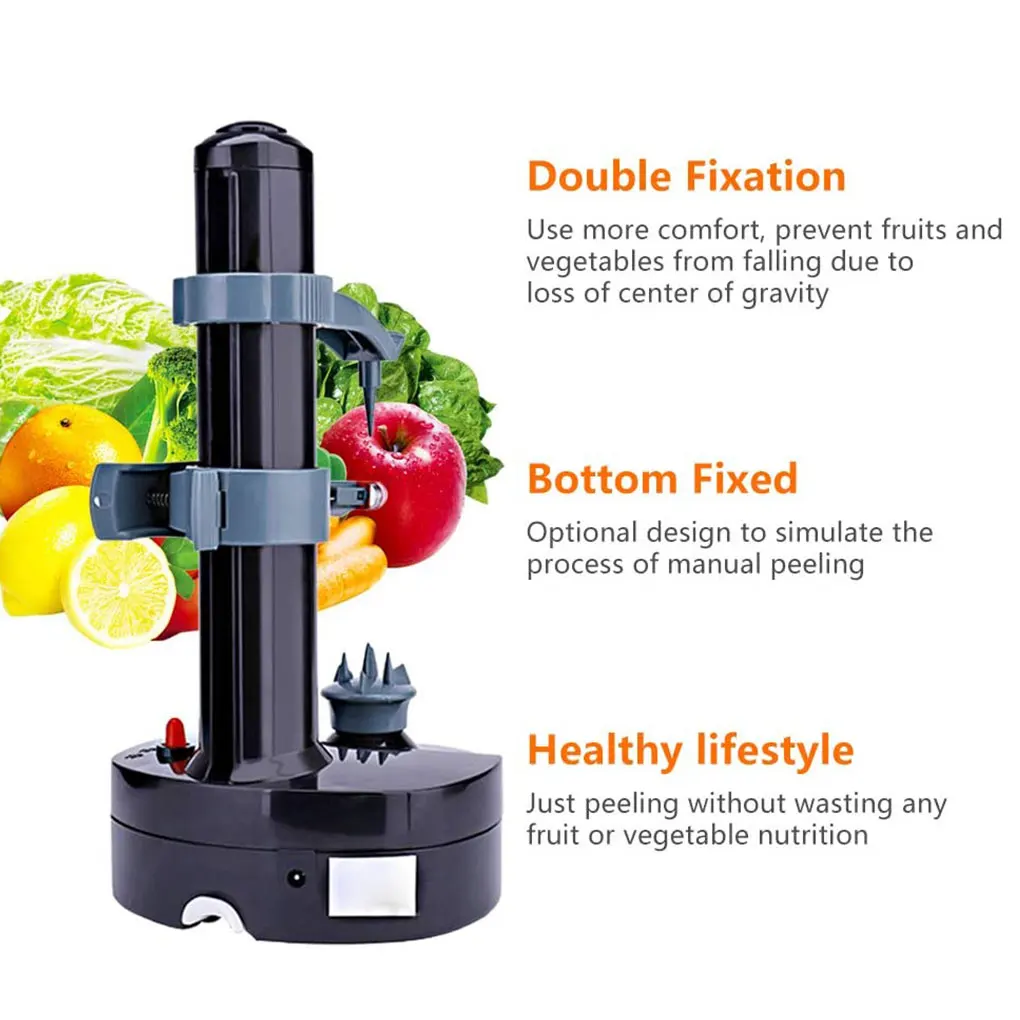 Electric Spiral Apple Peeler Cutter Slicer Fruit Potato Peeling Automatic Battery Operated Machine with Charger EU Plug | Дом и сад
