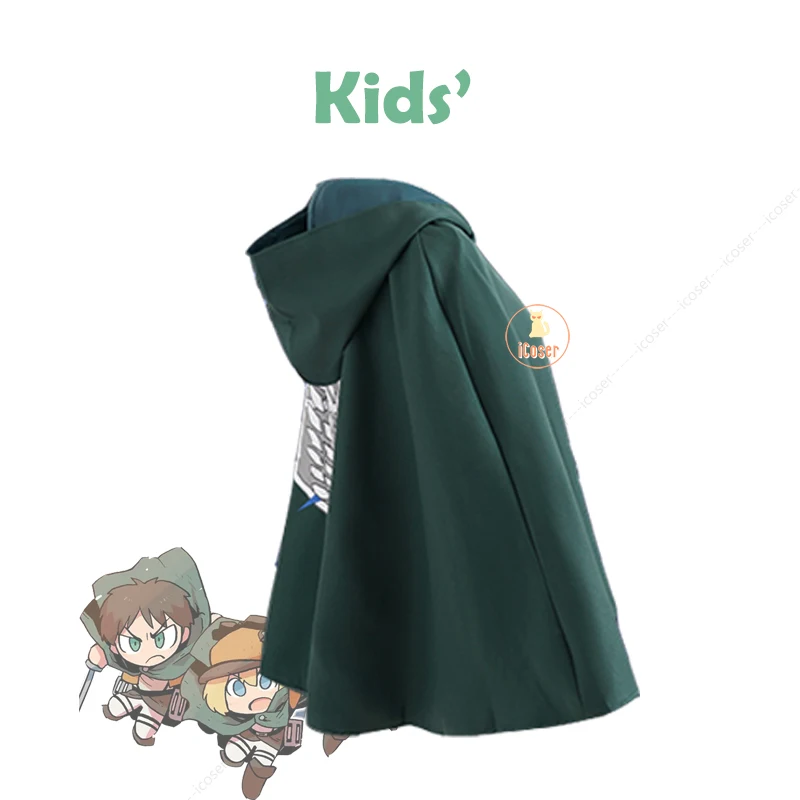 aot Kids Cloak Shingeki No Kyojin Attack on Titan Anime Cosplay Cape Mikasa Levi Ackerman Eren Hange Sasha Armin Outfit |