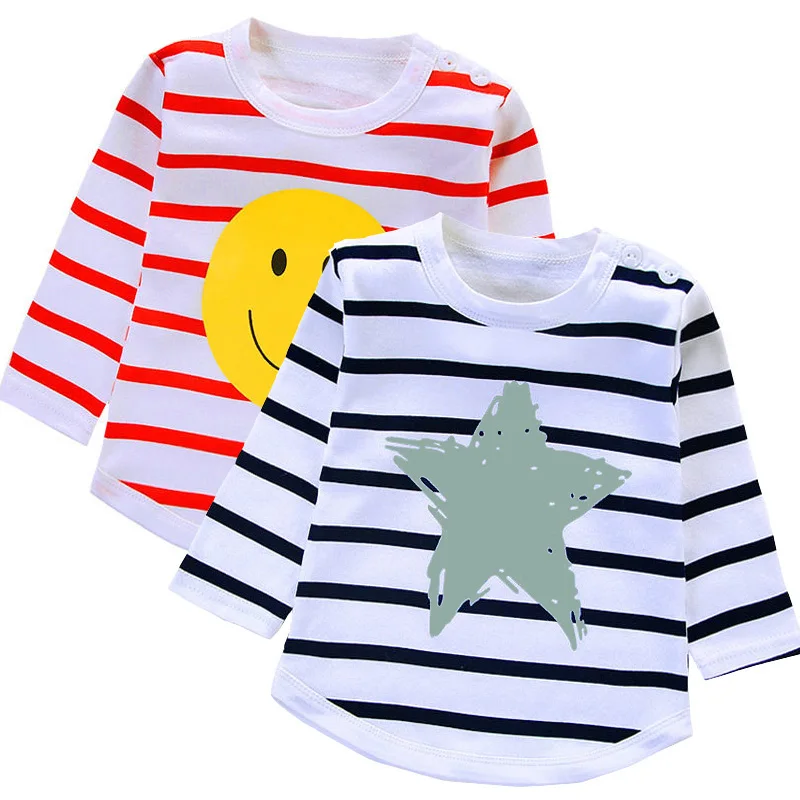 Одежда для маленьких мальчиков и девочек Новые Топы полосатые футболки детские