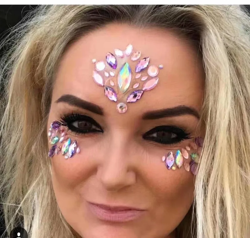 Фиолетовая серия блестящие акриловые наклейки для лица женщин и девушек