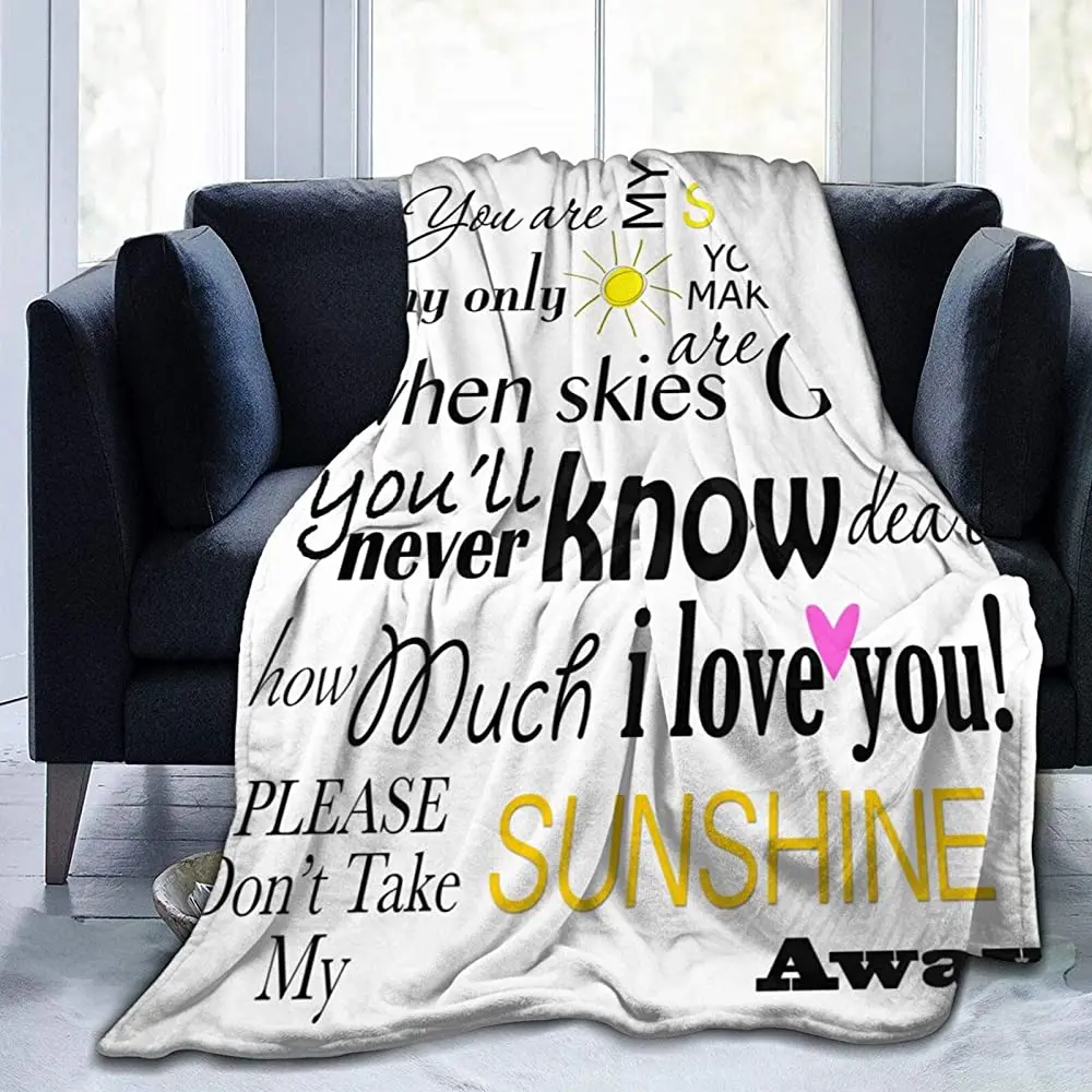 

You are My Sunshine Soft Throw Blanket All Season Microplush Warm Blankets Lightweight Tufted Fuzzy Flannel Fleece