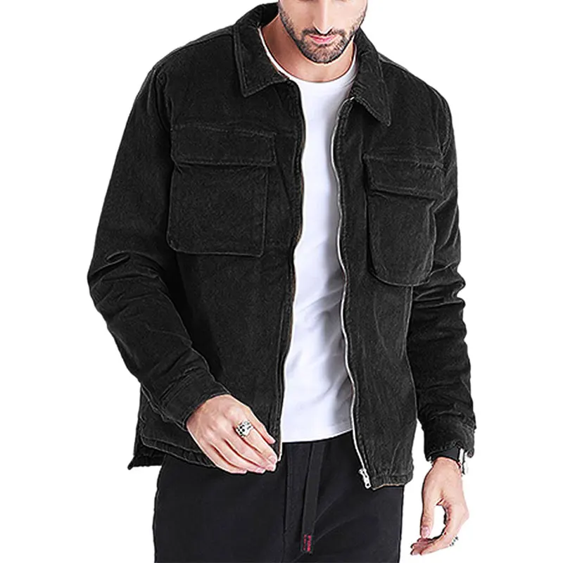 Мужская Вельветовая куртка универсальная однобортная в Корейском стиле с