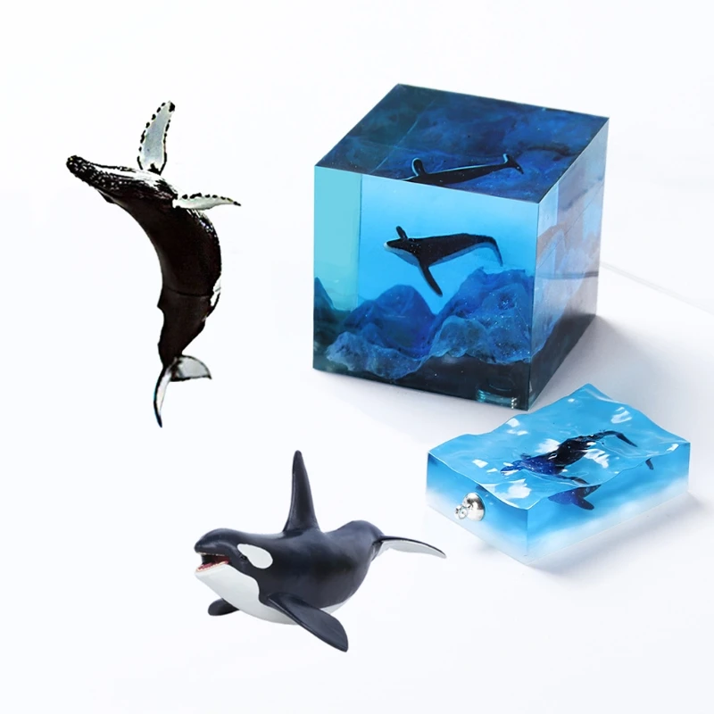 

5Pcs Mini Whale Modeling Resin Mold Ocean Luminous Whale Fillers Resin Art Craft