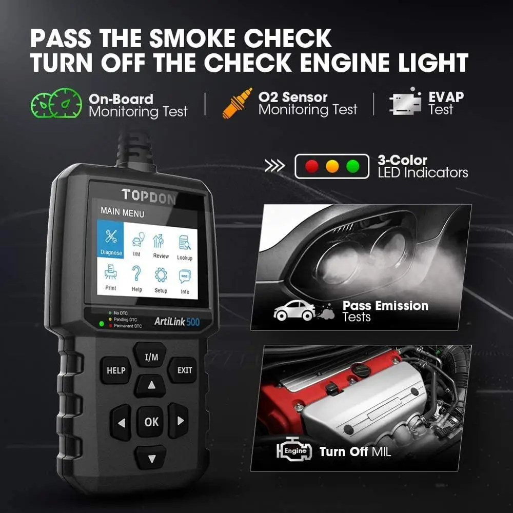 TOPDON AL500 OBD2 автомобильный диагностический инструмент OBD 2 Автомобильный сканер