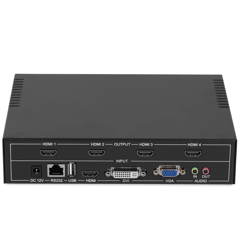 ISEEVY 4 канала видео настенный контроль Лер 2x2 HDMI DVI VGA USB видео процессор с RS232 управление для 4 ТВ Сращивание