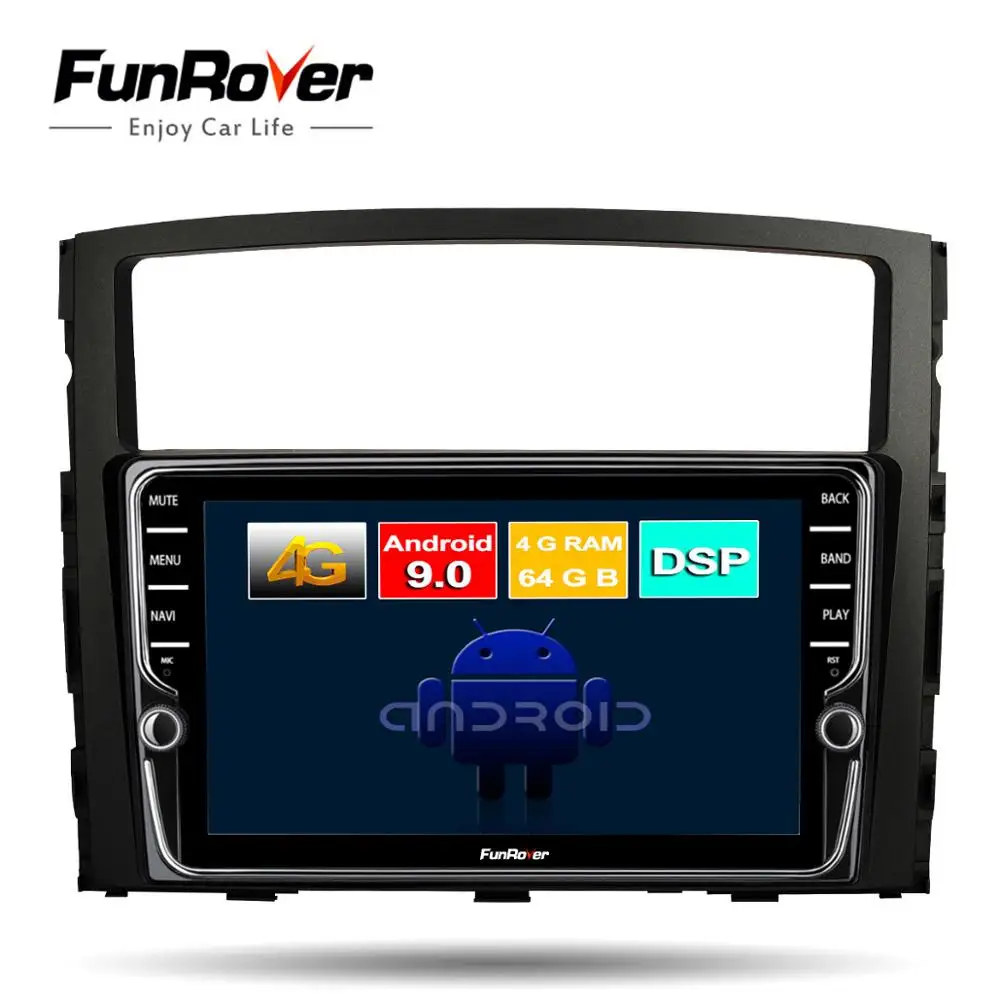 Funrover 8 ядерный android 9,0 2 din Автомобильный dvd-плеер для Mitsubishi Pajero 4 V97 V93 gps навигация Мультимедиа стерео плеер DSP ips