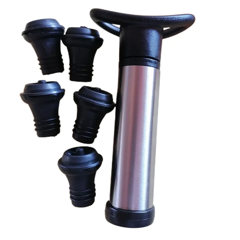 

Wine Preserver Set Stainless Steele Wine Pump Vacuum Preserver Wine Saver Pump Stoppers Manual Vacu Seal