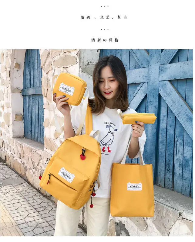 4 шт./компл. рюкзак Для женщин Оксфорд Дорожные сумки Портфели школьные рюкзаки