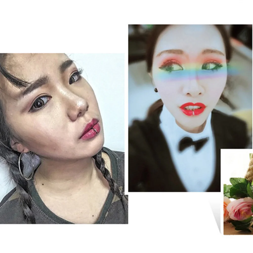 Для женщин нос кольцо медицинская титановая сталь кольца в виде губ фальшивый