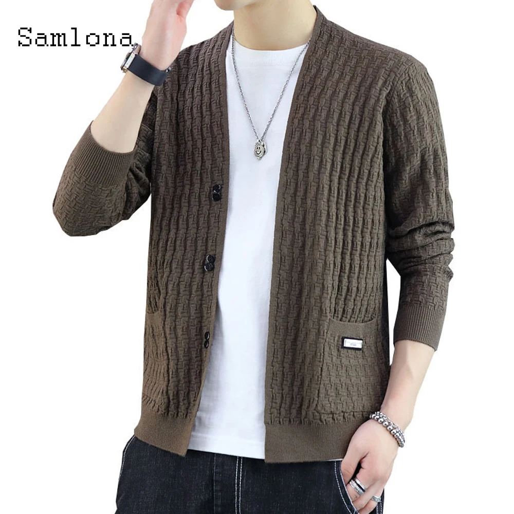 

Fashion 2021 Spring Winter New Knitting Sweaters Kpop Minimalist pull homme ropa Sweaters Cardigans Men Leisure Tunic Outerwear
