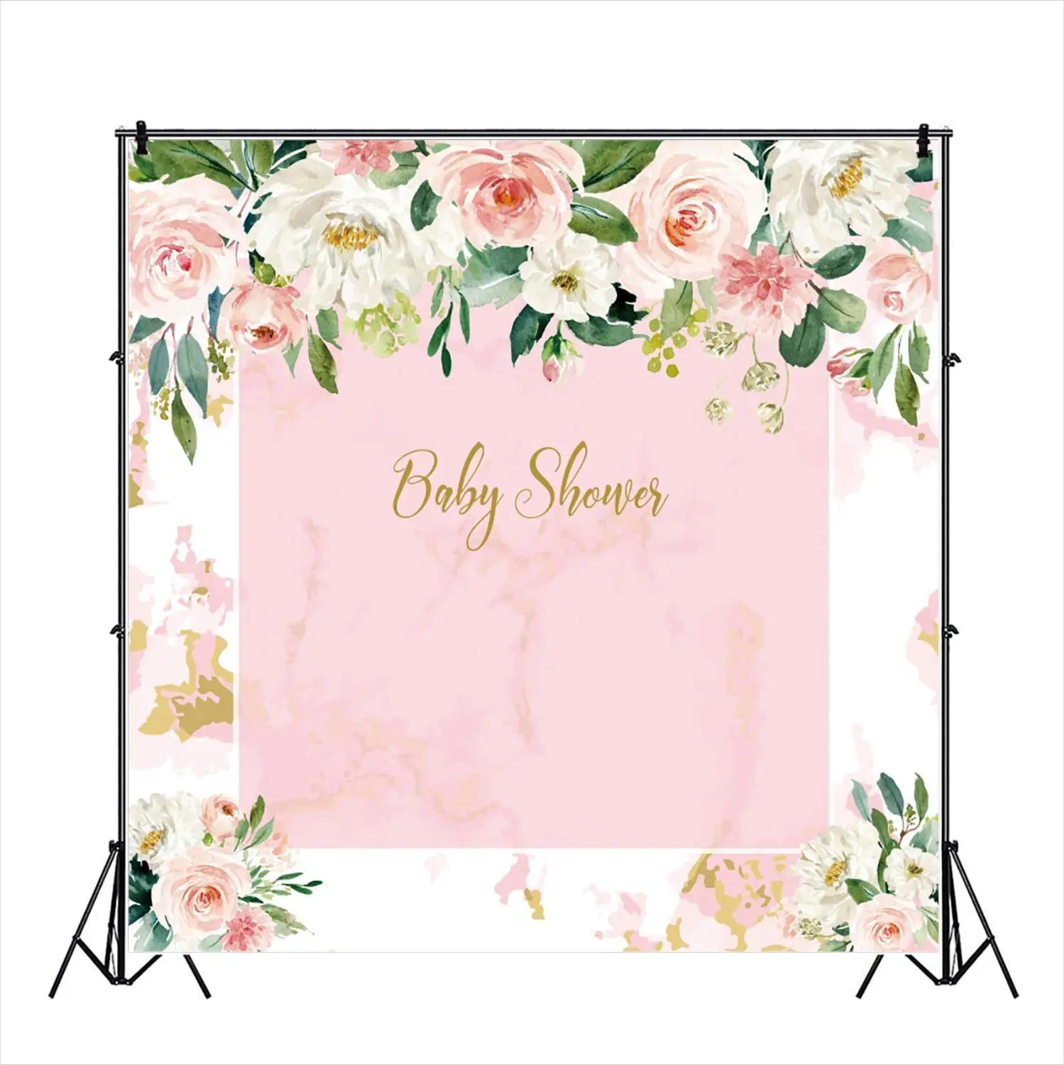 

Baby Shower Party Pink Flowers Curtain Photocall Family Shoot Photography Backgrounds Photo Backdrops