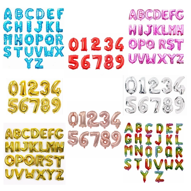16 дюймов цифры шары имя золотой буквы баллон свадебные День рождения украшения