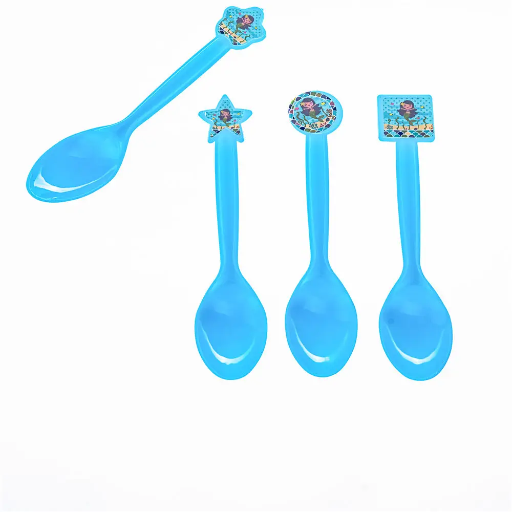 Русалка тема ложка детская вечерние синие ложки День рождения Принцесса