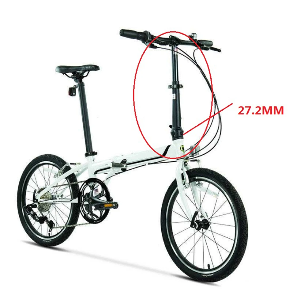 25.4mm Folding Bike Stem Adjustable Head Tube Replacement Adjustable Headtube Stem Bicycle Parts Silver