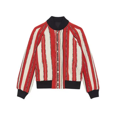 

2020 Casaco Feminino Polyester Full Bomber Jaqueta Feminina Inverno Jacket Female And Striped Color Matching Baseball Uniform