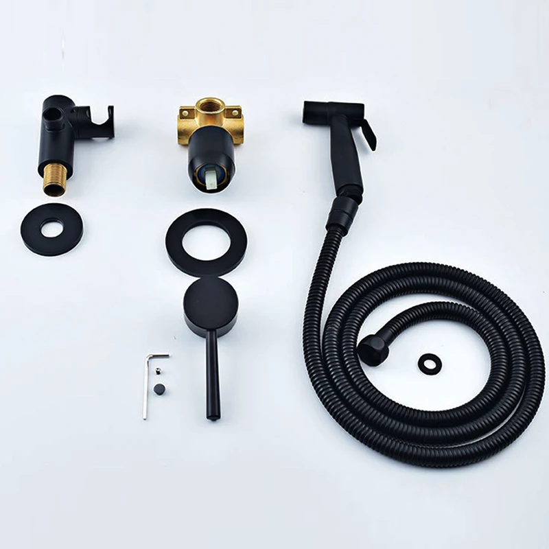 Матовый золотой черный твердый латунный набор распылителей для унитаза и биде